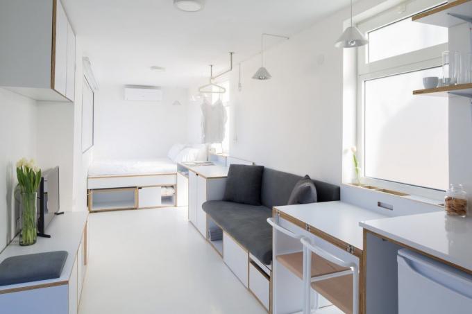 Daire-trafo mutfak 15 m², oturma odası ve yatak odası