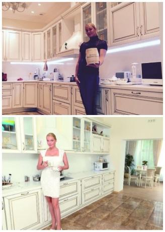 Onun mutfakta Anastasia Volochkova.