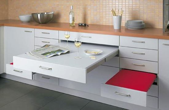 küçük bir mutfak için mutfak mobilyası tasarımı