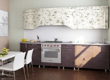 Havadar çiçek desenleriyle modüler mutfak serisi "Orkide".