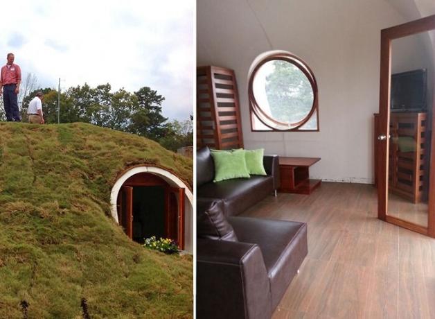 modern bir bükülme ile Hobbit ev.