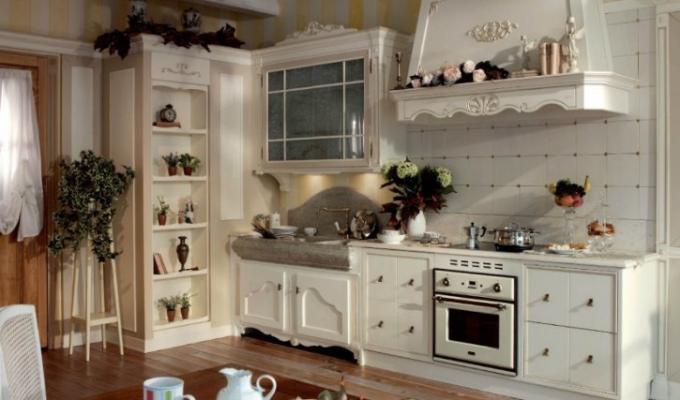 Rustik mutfak (44 fotoğraf): iç tasarımı kendi ellerinizle dekore etmek için video talimatları, ne tür mobilyalar, perdeler, pick up, fiyat, fotoğraf