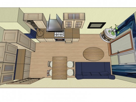 mutfak oturma odası 16 m2