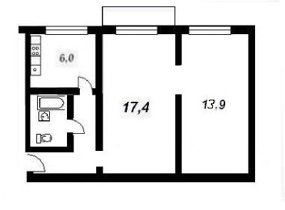 İki odalı apartman serisi II-29-03 projesi