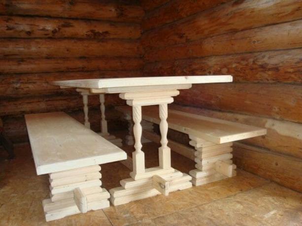 Odundan Hamam ve sauna mobilyaları